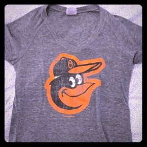 MLB Gray and Orange Short Sleeve Tee